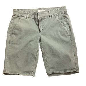 LOFT Marisa Bermuda Roll Up 4-Pocket Shorts Cotton Spandex Sz 2 Green 95L